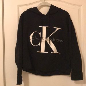 Calvin Klein Black Cropped Hoodie